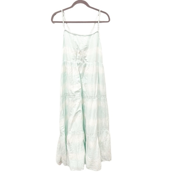 Aerie Maxi Dress Women's XXL Blue White Spaced Dyed Rope Tie Beach Cottagecore - Picture 1 of 9